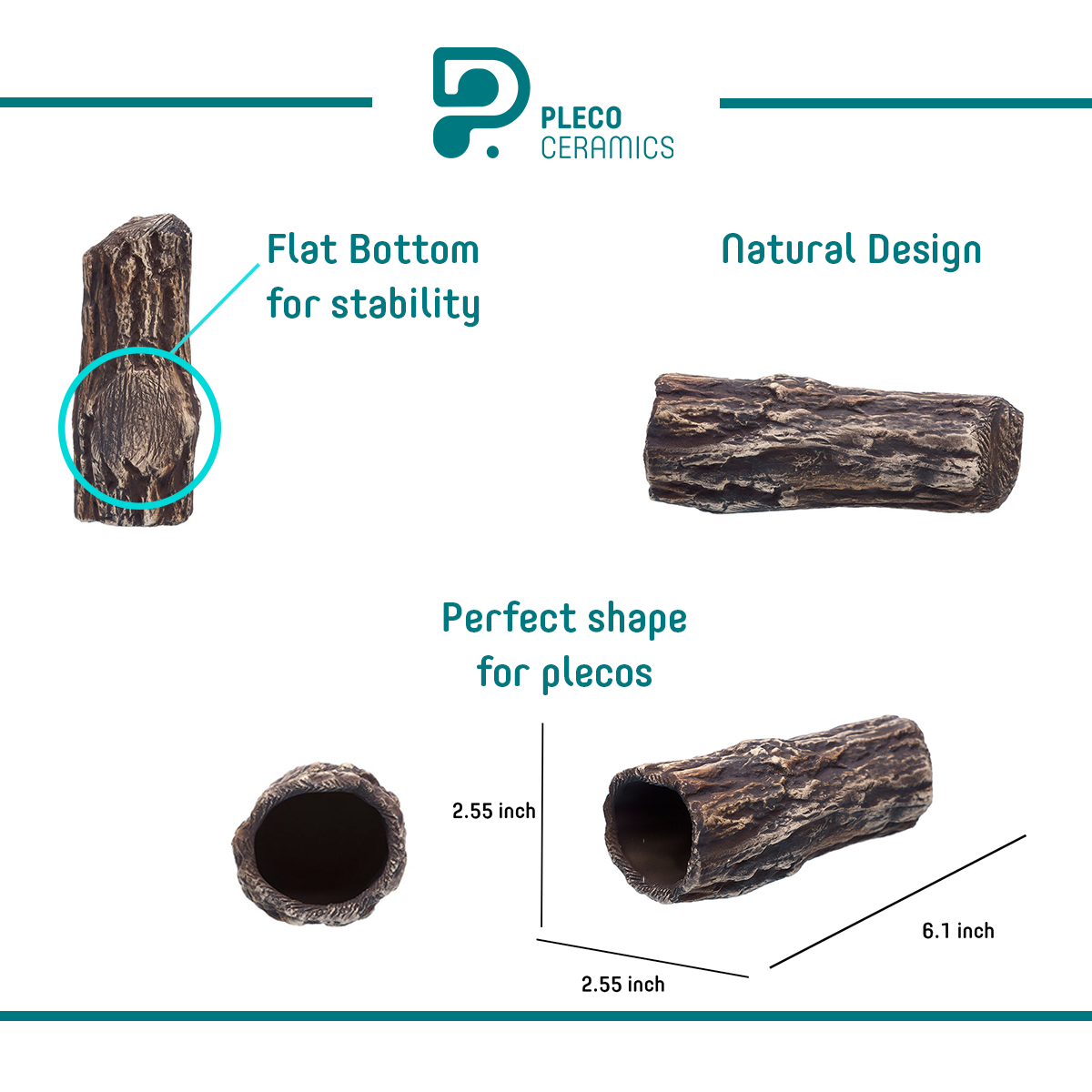 Pleco Ceramics Natural Cave Small